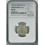 Sliezsko, vojvodstvo Olešnica, Sylvius Frederick, 3 Krajcary Olešnica 1676 SP - NGC MS64