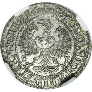 Silesia, Duchy of Oels, Silvius II Friedrich, 3 Kreuzer Oels 1676 SP - NGC MS62