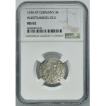 Silesia, Duchy of Oels, Silvius II Friedrich, 3 Kreuzer Oels 1676 SP - NGC MS62