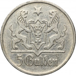 Free City of Danzig, 5 gulden 1923 Church