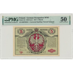 5 Mark 1916 - Allgemein - Karten - B - PMG 50