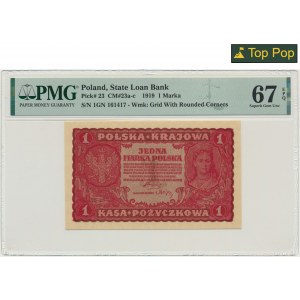 1 mark 1919 - 1st GN Series - PMG 67 EPQ