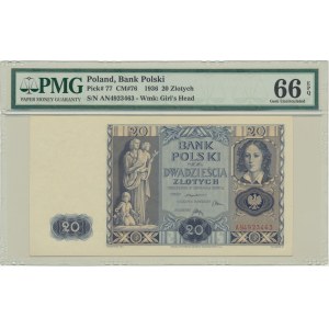 20 zlatých 1936 - AN - PMG 66 EPQ