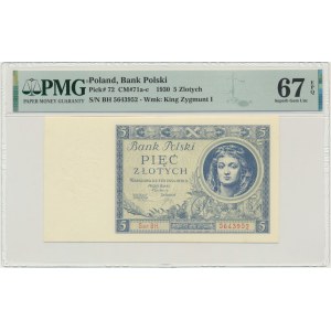 5 gold 1930 - Ser.BH. - PMG 67 EPQ