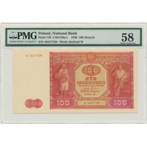 100 zloty 1946 - A - PMG 58 - rare, first series