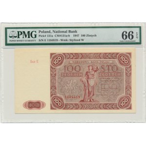 100 Gold 1947 - E - PMG 66 EPQ