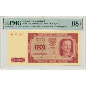 100 złotych 1948 - KR - PMG 68 EPQ