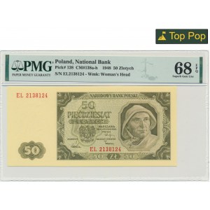 50 złotych 1948 - EL - PMG 68 EPQ