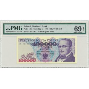 100.000 zl 1993 - AE - PMG 69 EPQ - letzter Jahrgang Serie