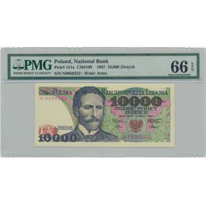10,000 PLN 1987 - N - PMG 66 EPQ