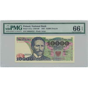 10.000 PLN 1987 - N - PMG 66 EPQ