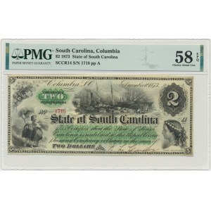 USA, Confederate States America, North Carolina, 2 Dollars 1873 - PMG 58 EPQ