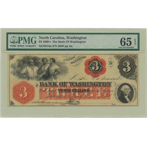 USA, Confederate States America, Karolina Północna, 3 dolary 1860 - PMG 65 EPQ
