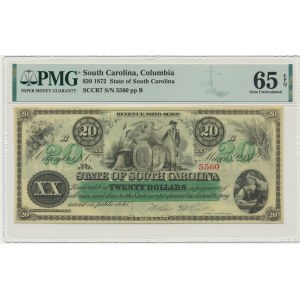 USA, Confederate States America, North Carolina, 20 Dollars 1872 - PMG 65 EPQ