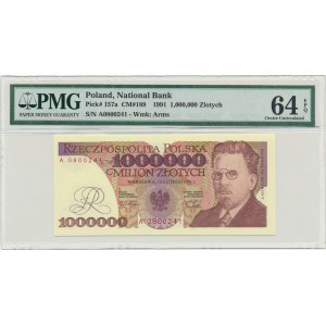 1 milion złotych 1991 - A - PMG 64 EPQ - pierwsza seria