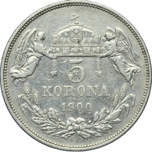 Węgry, Franciszek Józef I, 5 Koron Kremnica 1900 KB