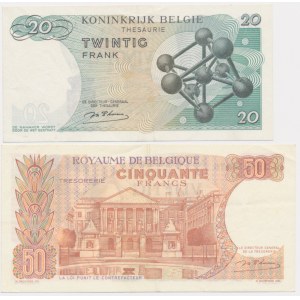 Belgia, zestaw 20-50 franków 1964-66 (2 szt.)