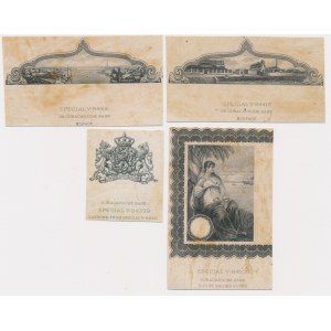 Netherlands Antilles, Curacau, American Bank Note Company, proofs of banknote elements 1943
