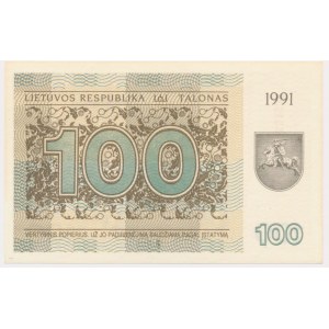 Lithuania, 100 Talonas 1991 - with text -