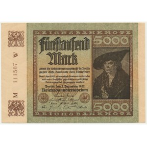 Allemagne, 5 000 marks 1922