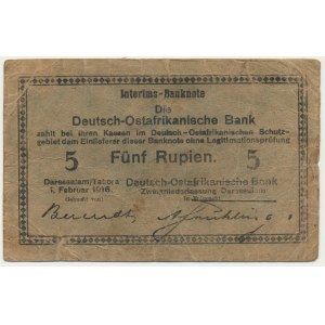 Allemagne, Afrique de l'Est, 5 roupies 1915