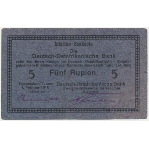 Germany, East Africa, 5 Rupien 1916