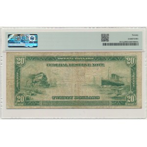 États-Unis, Sceau bleu, San Francisco, 20 $ 1914 - White &amp; Mellon - PMG 20