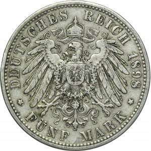 Germany, Bavaria, Otto, 5 Mark Munich 1898 D