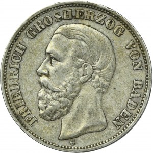 Germany, Baden, Friedrich I, 5 Mark Karlsruhe 1895 G