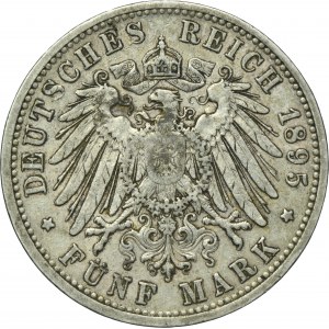Germany, Baden, Friedrich I, 5 Mark Karlsruhe 1895 G