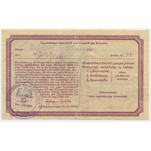 Winter Aid to the German Population, 1 mark 1939-40 - C -.