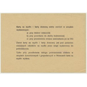 Generalna Gubernia, kartka na mydło i proszek do prania 1944-45