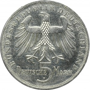 Nemecko, SRN, 5 Mark Stuttgart 1955 F - Friedrich von Schiller