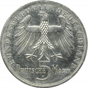 Germany, FRG, 5 Mark Stuttgart 1955 F - Friedrich von Schiller