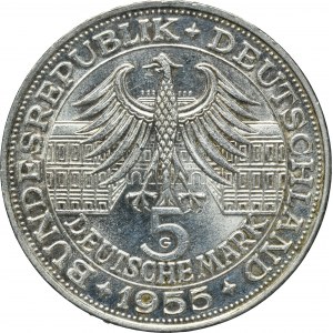 Germany, FRG, 5 Mark Karlsruhe 1955 G - Ludwig Wilhelm