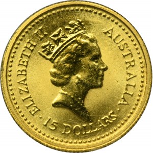 Australia, Elżbieta II, 15 Dolarów Perth 1987 - Australian Nugget