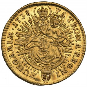 Węgry, Karol VI, Dukat Kremnica 1738 KB