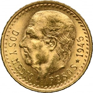 Mexico, Republic, 2 1/2 Pesos Mexico 1945