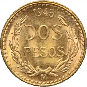 Mexico, Republic, 2 1/2 Pesos Mexico 1945