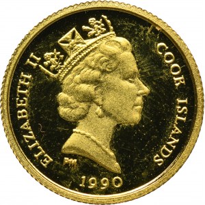 Cook Island, Elizabeth II, 25 Surrey Dollars 1990 - Elephant