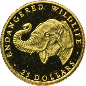 Cook Island, Elizabeth II, 25 Surrey Dollars 1990 - Elephant