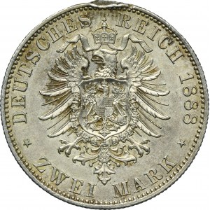 Germany, Kingdom of Prussia, Friedrich III, 2 Mark Berlin 1888 A
