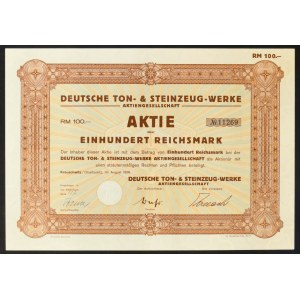 Deutsche Ton- &amp; Steinzeug-Werke AG, 100 marks 1938