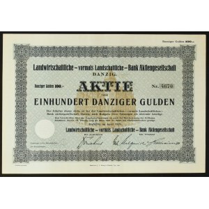 Gdańsk, Landwirtschaftliche Bank AG, 100 guldenów, 1929