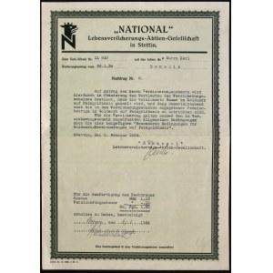 National Lebensversicherungs AG, insurance policy supplement 1934