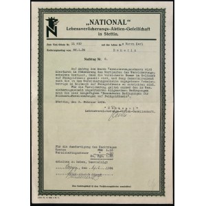 National Lebensversicherungs AG, dodatek do polisy ubezpieczeniowej 1934