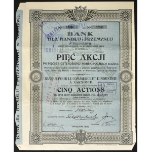 Bank dla Handlu i Przemysłu, 5 x 540 mkp 1920, Emisja V