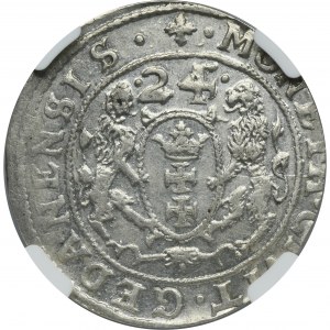 Sigismund III Vasa, 1/4 Thaler Danzig 1624/3 - PR• - NGC MS63