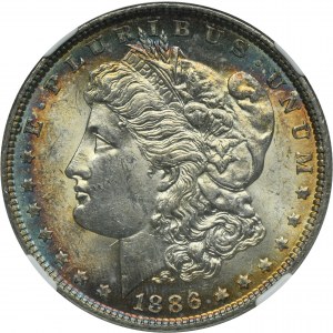 USA, 1 Dolar Filadelfia 1886 - Morgan - NGC MS62