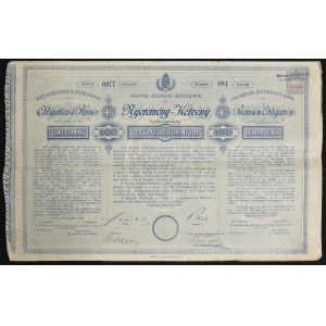 Hongrie, Ungarische Hypotheken Bank, obligation à prime de 4% 1884, 100 florins